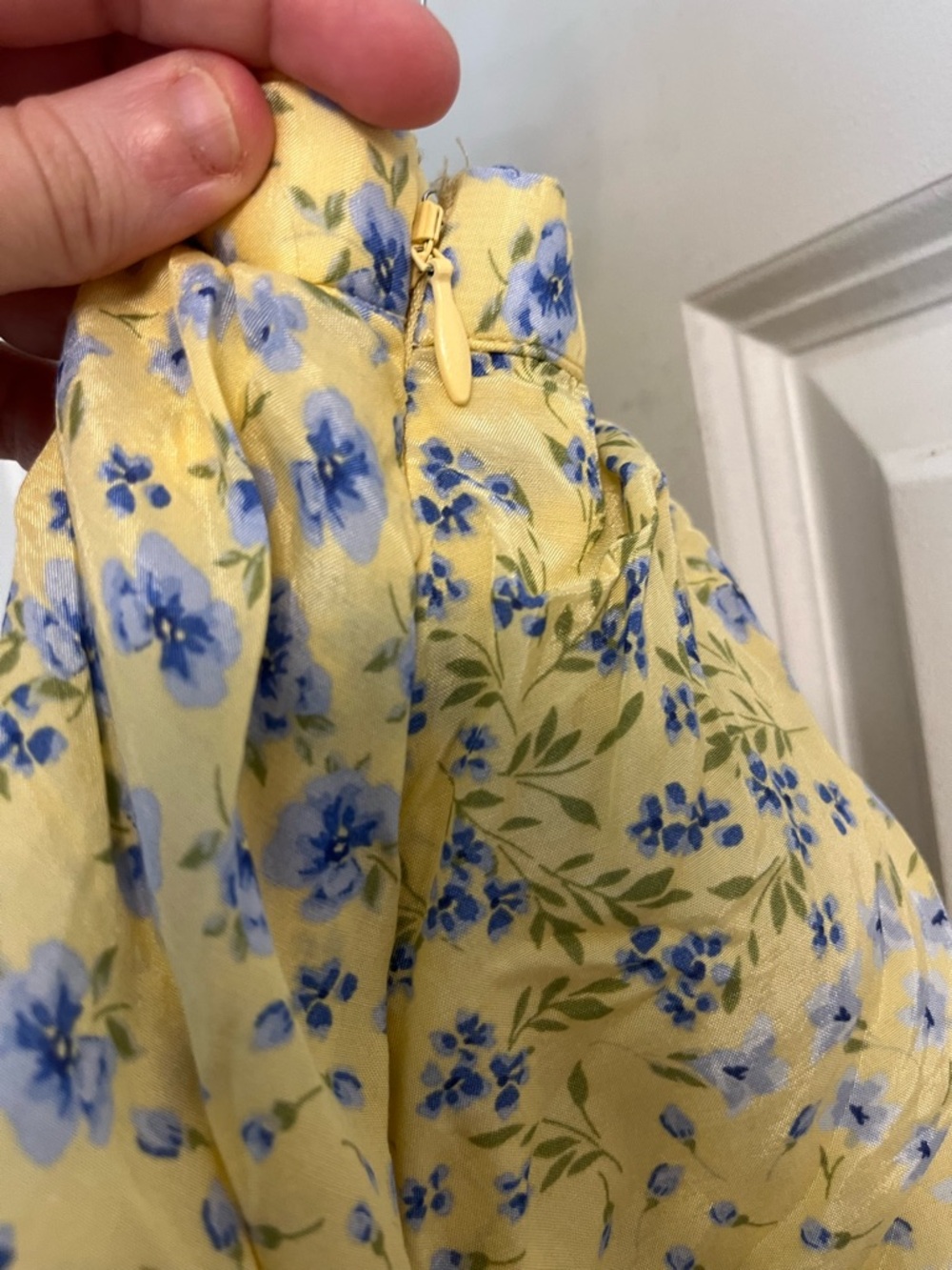 Abercrombie & Fitch Yellow Blue Floral Tiered Maxi Midi Skirt Size M - Picture 4 of 5